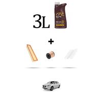 HOFFCAR Kit tagliando 3 FILTRI e 3L OLIO per Peugeot 301 1.6 LPG 85kw dal 2014