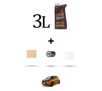 HOFFCAR Kit tagliando 3 FILTRI e 3L OLIO per Toyota Aygo II 1.0 53kw Dal 2018