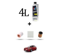 HOFFCAR Kit tagliando 3 FILTRI e 4L OLIO per Alfa Romeo Giulietta (940) 1.4 TB 1