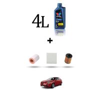 HOFFCAR Kit tagliando 3 FILTRI e 4L OLIO per Alfa Romeo Giulietta (940) 1.4 Tb 1