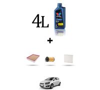 HOFFCAR Kit tagliando 3 FILTRI e 4L OLIO per Chevrolet Aveo II 1.4 turbo 103kw d