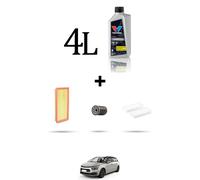 HOFFCAR Kit tagliando 3 FILTRI e 4L OLIO per Citroen C4 Space Tourer 1.2 PureTec