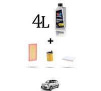 HOFFCAR Kit tagliando 3 FILTRI e 4L OLIO per Fiat 500L 0.9 Twin Air Turbo 63kw d