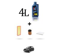 HOFFCAR Kit tagliando 3 FILTRI e 4L OLIO per Fiat Punto III 1.4 Turbo MultiAir 9