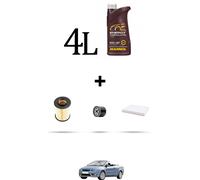 HOFFCAR Kit tagliando 3 FILTRI e 4L OLIO per Ford Focus Cabriolet 1.6 16v 74kw d