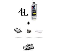 HOFFCAR Kit tagliando 3 FILTRI e 4L OLIO per Hyundai i40 II 1.6 GDI 99KW dal 201