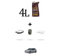 HOFFCAR Kit tagliando 3 FILTRI e 4L OLIO per Kia Cee D II (FD) 1.0 T-Gdi 74kw da