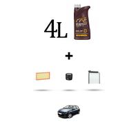HOFFCAR Kit tagliando 3 FILTRI e 4L OLIO per Renault Clio III 1.2 16v 74kw Dal 2