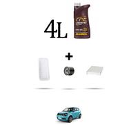 HOFFCAR Kit tagliando 3 FILTRI e 4L OLIO per Suzuki Ignis III 1.2 66kw dal 2016