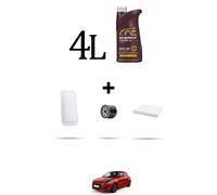 HOFFCAR Kit tagliando 3 FILTRI e 4L OLIO per Suzuki Swift V 1.2 66kw dal 2017