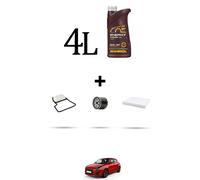 HOFFCAR Kit tagliando 3 FILTRI e 4L OLIO per Suzuki Swift V 1.2 Hybrid 61kw dal