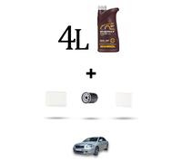 HOFFCAR Kit tagliando 3 FILTRI e 4L OLIO per Toyota Avensis II (T25) 1.6 16v 81k