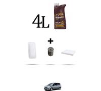 HOFFCAR Kit tagliando 3 FILTRI e 4L OLIO per Toyota Corolla IX Verso 1.8 95kw Da