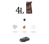 HOFFCAR Kit tagliando 3 FILTRI e 4L OLIO per Toyota Corolla XI (E18) 1.4 D-4D 66