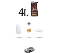HOFFCAR Kit tagliando 3 FILTRI e 4L OLIO per Toyota Premio (T26) 2.0 116kw dal 2