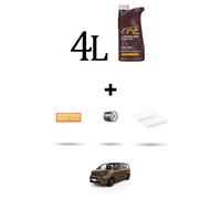 HOFFCAR Kit tagliando 3 FILTRI e 4L OLIO per Toyota Proace II 1.2 VVT-i 110 81kw