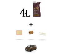 HOFFCAR Kit tagliando 3 FILTRI e 4L OLIO per Toyota Proace II 1.5 D-4D 75 55Kw d