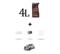 HOFFCAR Kit tagliando 3 FILTRI e 4L OLIO per Toyota Yaris II (XP9) 1.3 16v 64kw