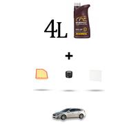 HOFFCAR Kit tagliando 3 FILTRI e 4L OLIO per Volvo V60 1.6 T3 110kw Dal 2011