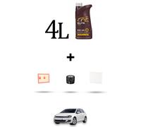 HOFFCAR Kit tagliando 3 FILTRI e 4L OLIO per Vw Golf VII (5G1/BA5) 1.4 GTE 150kw