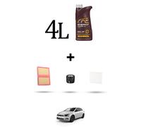 HOFFCAR Kit tagliando 3 FILTRI e 4L OLIO per Vw Polo VI (AW) 1.0 TGI 66kw Dal 20