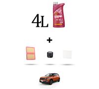 HOFFCAR Kit tagliando 3 FILTRI e 4L OLIO per VW T-Cross 1.0 TSI 85kw Dal 2018