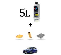 HOFFCAR Kit tagliando 3 FILTRI e 5L OLIO per Bmw serie 2 (U06) 218d 100kw dal 20