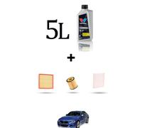HOFFCAR Kit tagliando 3 FILTRI e 5L OLIO per Bmw serie 3 (F30, F80,F31) 320I 120