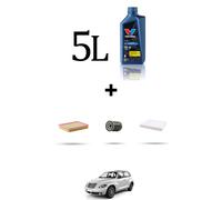 HOFFCAR Kit tagliando 3 FILTRI e 5L OLIO per Chrysler Cruiser 2.4 turbo 164kw da