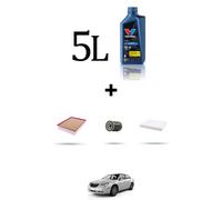 HOFFCAR Kit tagliando 3 FILTRI e 5L OLIO per Chrysler Sebring 2.0 115kw dal 2007