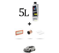 HOFFCAR Kit tagliando 3 FILTRI e 5L OLIO per Citroen C4 Space Tourer 1.6 THP 110