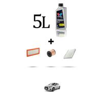 HOFFCAR Kit tagliando 3 FILTRI e 5L OLIO per Citroen Ds4 1.6 THP 120kw dal 2011