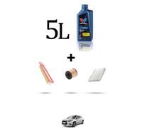 HOFFCAR Kit tagliando 3 FILTRI e 5L OLIO per Citroen Ds4 1.6 VTI 88kw dal 2011