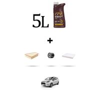 HOFFCAR Kit tagliando 3 FILTRI e 5L OLIO per Ford B-MAX 1.6 TI-VCT 77kw dal 2012