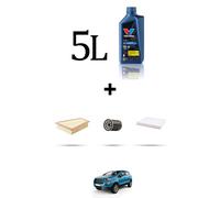 HOFFCAR Kit tagliando 3 FILTRI e 5L OLIO per Ford Ecosport 1.0 Ecoboost 74kw dal