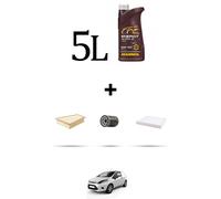 HOFFCAR Kit tagliando 3 FILTRI e 5L OLIO per Ford Fiesta VI 1.0 48kw dal 2012