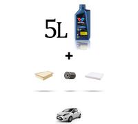 HOFFCAR Kit tagliando 3 FILTRI e 5L OLIO per Ford Fiesta VI 1.0 EcoBoost 103kw d