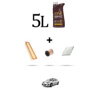 HOFFCAR Kit tagliando 3 FILTRI e 5L OLIO per Peugeot 408 1.6 82kw dal 2012