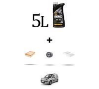 HOFFCAR Kit tagliando 3 FILTRI e 5L OLIO per Renault Kangoo II 1.5 Dci 55kw Dal