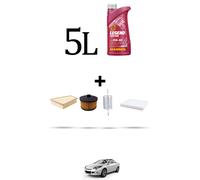 HOFFCAR Kit tagliando 3 FILTRI e 5L OLIO per Renault Megane CC 1.2 TCE 97kw Dal
