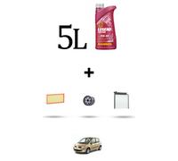 HOFFCAR Kit tagliando 3 FILTRI e 5L OLIO per Renault Modus / Grand Modus 1.6 16v