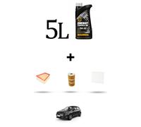 HOFFCAR Kit tagliando 3 FILTRI e 5L OLIO per Renault Scenic III / Grand Scenic (