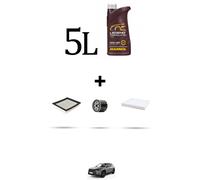 HOFFCAR Kit tagliando 3 FILTRI e 5L OLIO per Toyota Corolla Cross 2.0 VVTI 144Kw