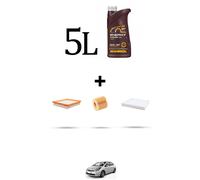 HOFFCAR Kit tagliando 3 FILTRI e 5L OLIO per Toyota Prius 1.8 Hybrid 100kw dal