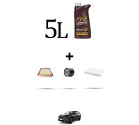 HOFFCAR Kit tagliando 3 FILTRI e 5L OLIO per Toyota Rav V 2.0 VVTI 110Kw Dal 201