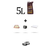 HOFFCAR Kit tagliando 3 FILTRI e 5L OLIO per Toyota Yaris IV 1.6 192KW Dal 2020