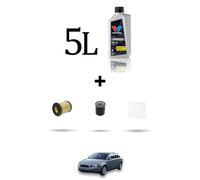 HOFFCAR Kit tagliando 3 FILTRI e 5L OLIO per Volvo S40 II 1.8/1.8 FlexiFuel 92Kw