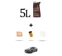 HOFFCAR Kit tagliando 3 FILTRI e 5L OLIO per Vw Arteon (3H) 2.0 TDI 110kw Dal 20