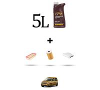 HOFFCAR Kit tagliando 3 FILTRI e 5L OLIO per Vw Caddy IV (2K SA SE) 2.0 TDI 81kw