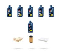HOFFCAR Kit tagliando 3 FILTRI e 6L OLIO compatibile con Jaguar XE (x760) 2.0 147kw 2015